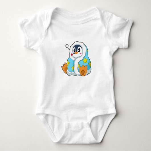 Pinguïn met klinische thermometer romper (Voorkant)