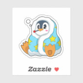 Pinguïn met klinische thermometer sticker (Vel)