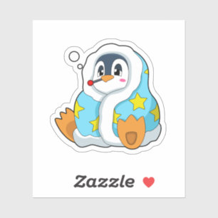 Pinguïn met klinische thermometer sticker