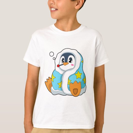 Pinguïn met klinische thermometer t-shirt (Voorkant)
