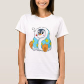 Pinguïn met klinische thermometer t-shirt (Voorkant)