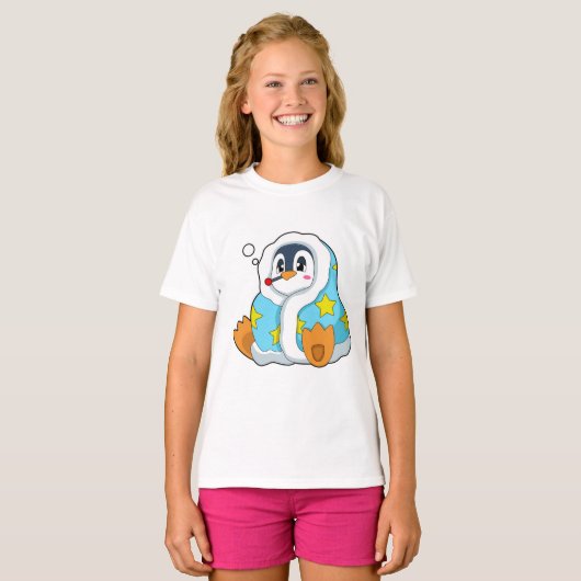 Pinguïn met klinische thermometer t-shirt (Voorkant volledig)