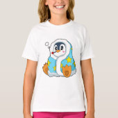 Pinguïn met klinische thermometer t-shirt (Voorkant)