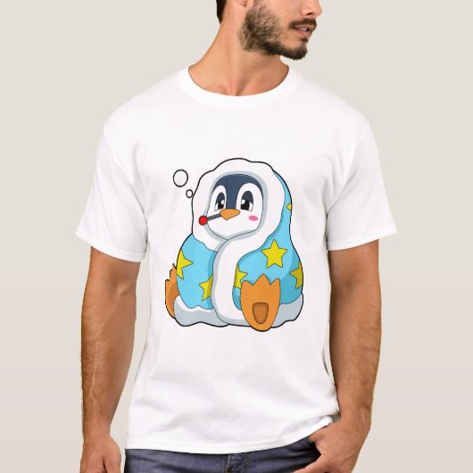Pinguïn met klinische thermometer t-shirt (Voorkant)