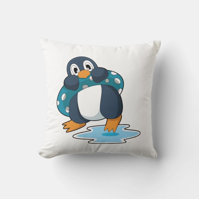 Pinguïn met Lifebuoy Kussen (Voorkant)