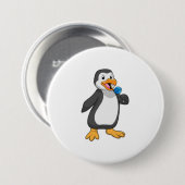 Pinguïn met Lollipop Sweets Ronde Button 7,6 Cm (Voorkant /achterkant)