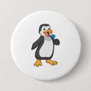 Pinguïn met Lollipop Sweets Ronde Button 7,6 Cm