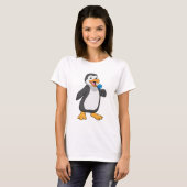 Pinguïn met Lollipop Sweets T-shirt (Voorkant volledig)