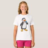Pinguïn met Lollipop Sweets T-shirt (Voorkant volledig)