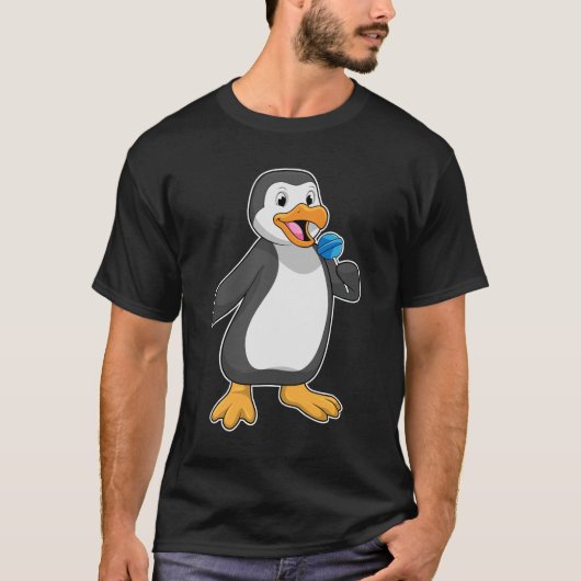 Pinguïn met Lollipop Sweets T-shirt (Voorkant)