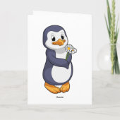 Pinguïn met Madeliefje Kaart (Achterkant)
