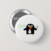 pinguïn met martini ronde button 5,7 cm (Voorkant /achterkant)