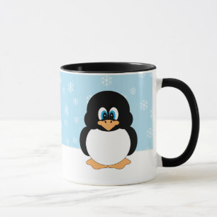 Pinguïn met Mok Snowflakes