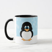 Pinguïn met Mok Snowflakes (Links)