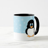 Pinguïn met Mok Snowflakes (Voorkant rechts)