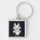 Pinguïn met Motiverend Bord - Mis het Niet Sleutelhanger (Voorkant)