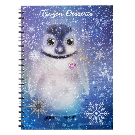 Pinguïn met Notitieboek van het hart (Voorkant)