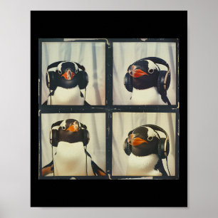 Pinguïn met oorbeschermers Autisme Sensorisch Auti Poster