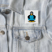 Pinguïn met overhemd vierkante button 5,1 cm (In situ)