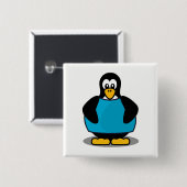 Pinguïn met overhemd vierkante button 5,1 cm (Voorkant /achterkant)