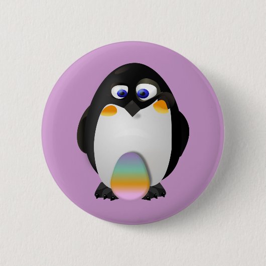 Pinguïn met paaseieren ronde button 5,7 cm (Voorkant)