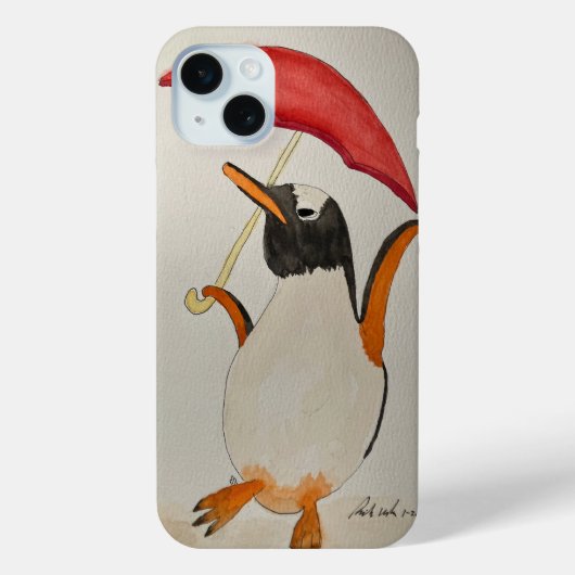 Pinguïn met paraplu Case-Mate iPhone case (Achterkant)