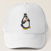 Pinguïn met Pet in Poker met Poker-kaarten (Voorkant)