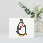 Pinguïn met Pet in Poker met Poker-kaarten Briefkaart (Staand voorkant)