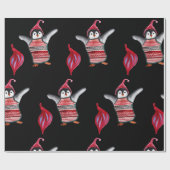 Pinguïn met Pet-pakpapier Cadeaupapier (Vlak)