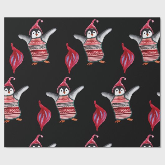 Pinguïn met Pet-pakpapier Cadeaupapier (Vlak)