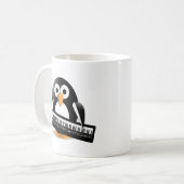 Pinguïn met piano koffiemok (Voorkant links)