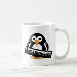Pinguïn met piano koffiemok