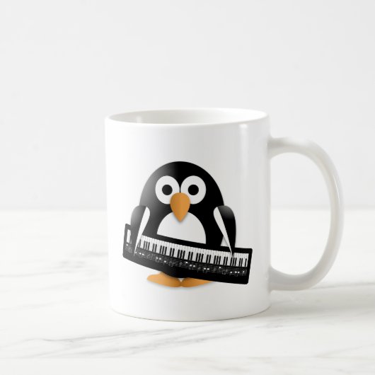 Pinguïn met piano koffiemok (Rechts)