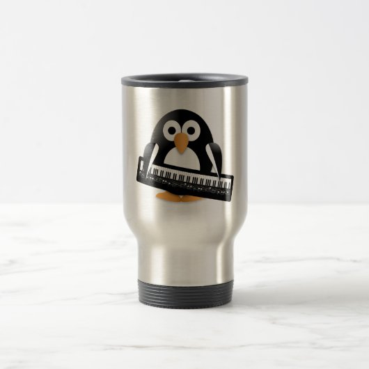 Pinguïn met piano reisbeker (Center)
