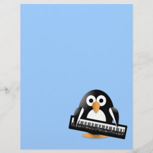 Pinguïn met pianotoetsenbord flyer