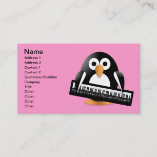 Pinguïn met pianotoetsenbord visitekaartje