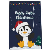Pinguïn met pinguïn medium cadeauzakje (Achterkant)