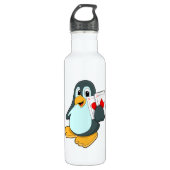 Pinguïn met Pokerkaarten Waterfles (Voorkant)