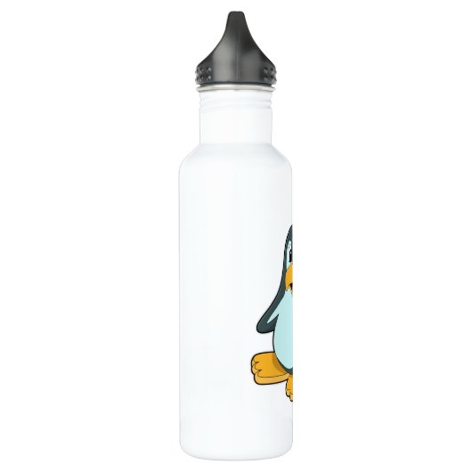 Pinguïn met Pokerkaarten Waterfles (Links)