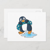 Pinguïn met reddingsboei briefkaart (Voorkant / Achterkant)
