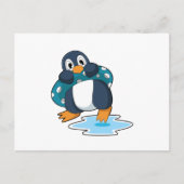 Pinguïn met reddingsboei briefkaart (Voorkant)