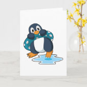 Pinguïn met reddingsboei kaart (Gele Bloem)