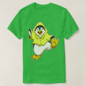 Pinguïn met regenjas t-shirt (Design voorkant)