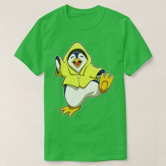 Pinguïn met regenjas t-shirt (Design voorkant)