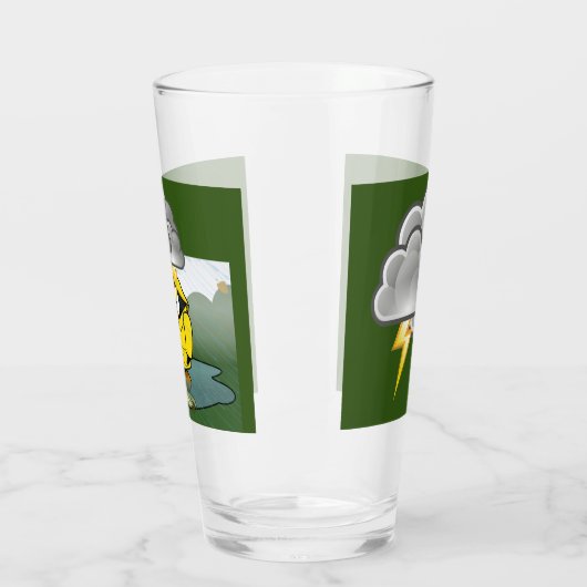 Pinguïn met rillingen op een regenachtige dag Onwe Glas (Links)