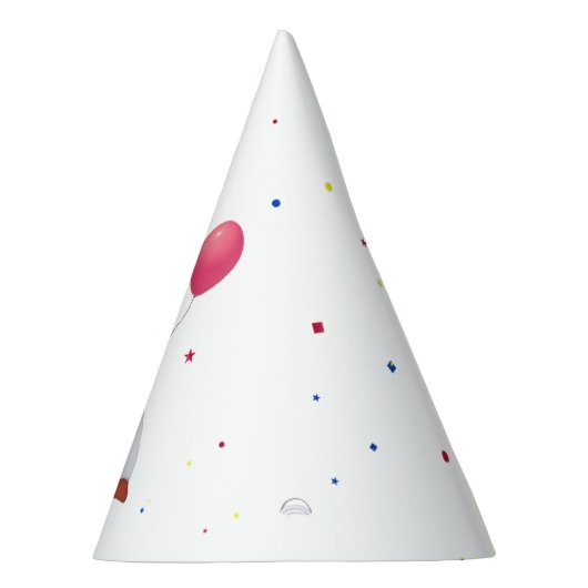 Pinguïn met roze ballon feesthoedjes (Rechts)