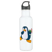 Pinguïn met rozenventilator waterfles  (Voorkant)