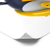 Pinguïn met rubbereend poster (Hoek)