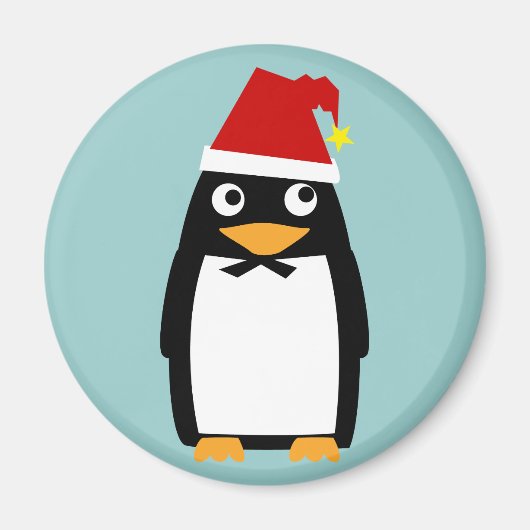 Pinguïn met Santa Hat Magneet (Voorkant)