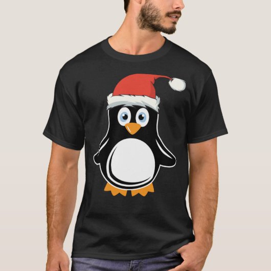 Pinguïn met Santa Hat T-shirt (Voorkant)